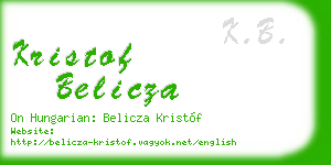 kristof belicza business card