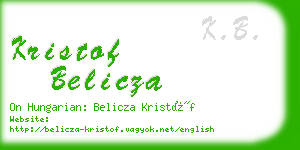 kristof belicza business card